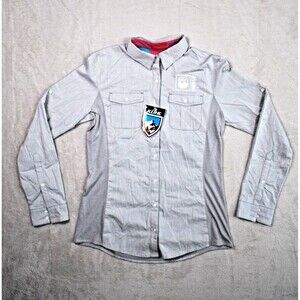 NWT Kuhl Women's Ash Gray Kiley #8320 Long Sleeve Button Down Knit Sides Size S